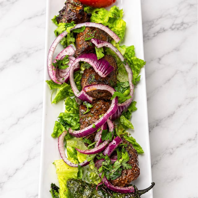 Filet mignon skewer.