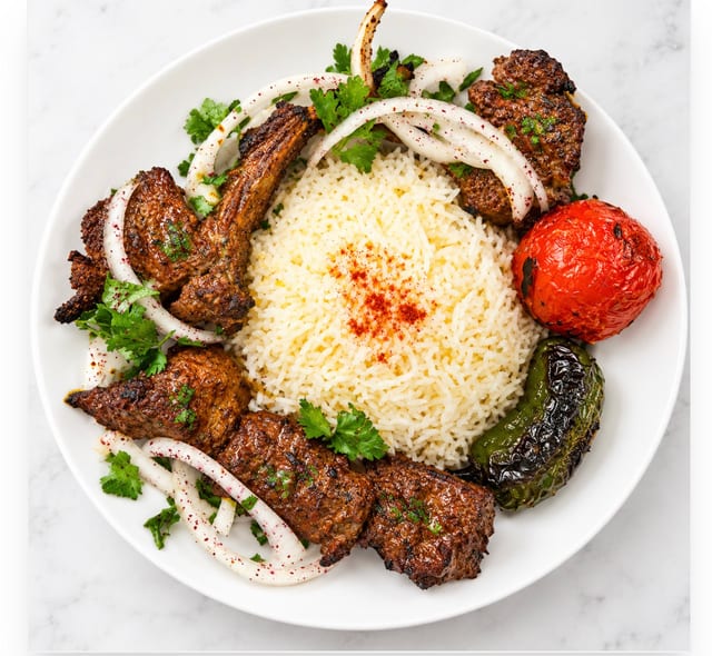 Lamb chop filet mignon plate.