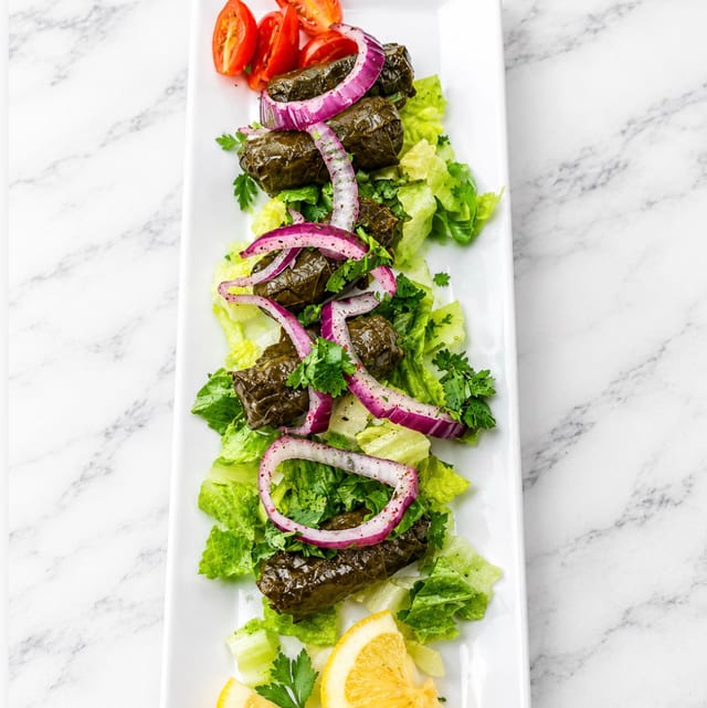 Grape leaves.