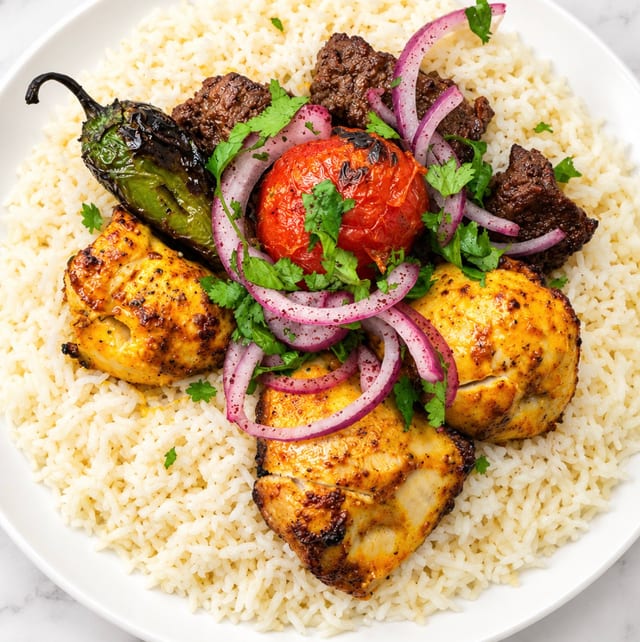 Filet mignon chicken thigh plate.