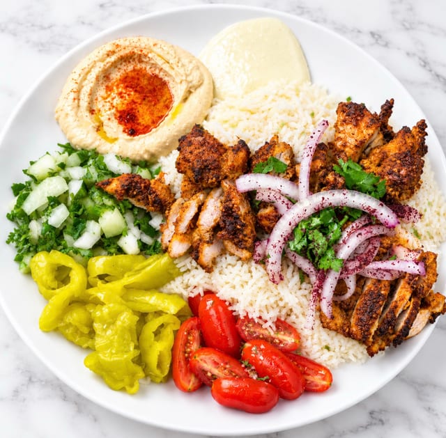 Chicken shawarma plate.