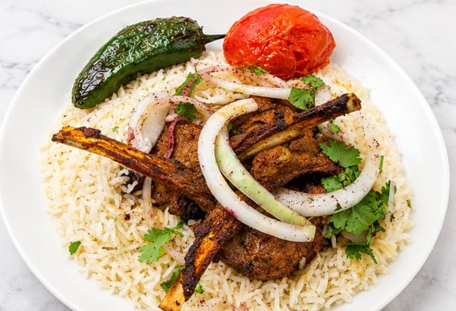 Lamb chops plate.